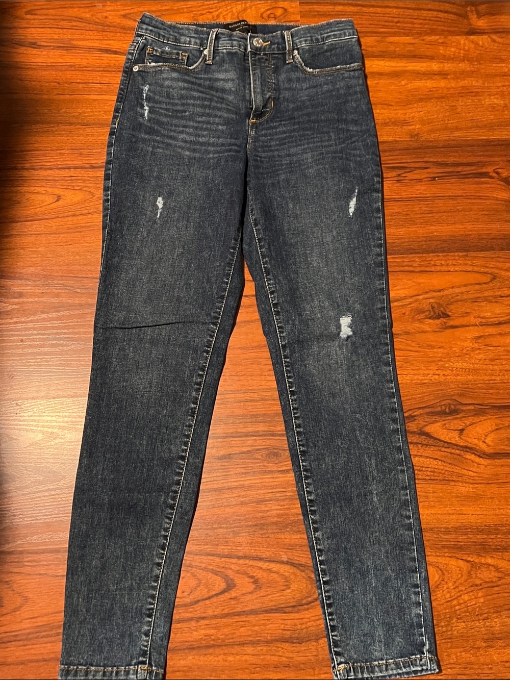 Banana Republic Distressed Skinny Jeans - Dark Blue